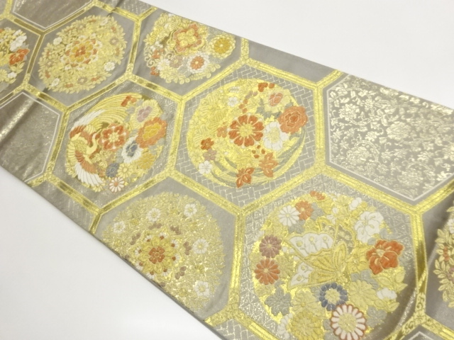 JAPANESE FUKURO OBI / WOVEN KIKKO PATTERN